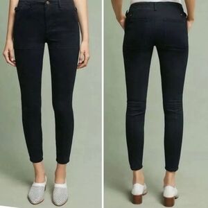 Anthropologie Hei Hei Utility Black Cargo Pants Size 26 Buckle Ankle Skinny Slim